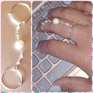 Adjustable Sterling Silver Connected Finger Ring